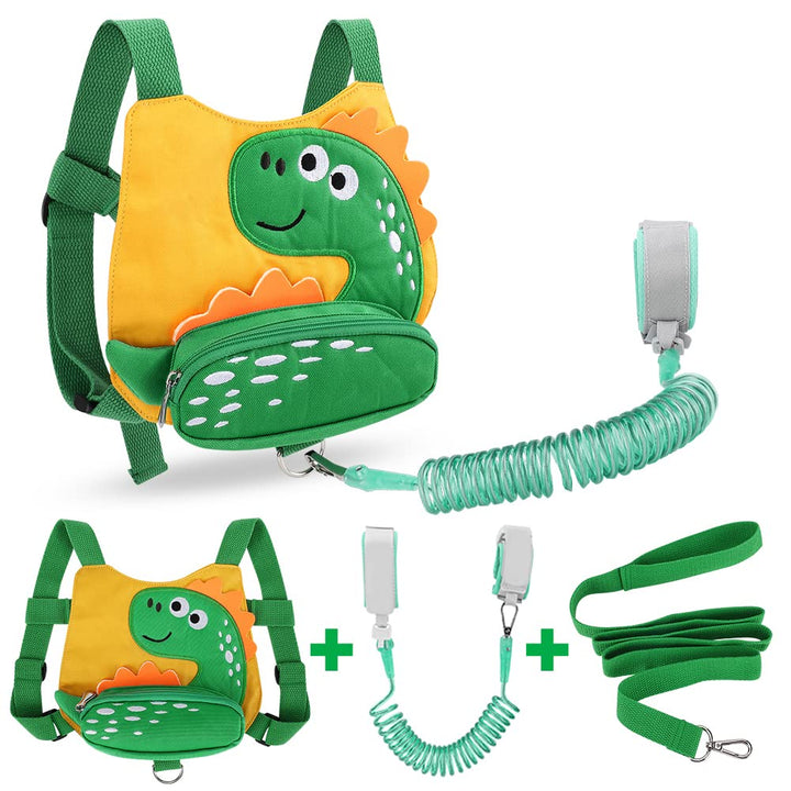 Toddler Harness Leash with anti Lost Wrist Link, Cute Dinosaur Kids Harnesses Children Leashes, Baby Walking Harness Keep Child Close Wristband Strap for Boys Travel