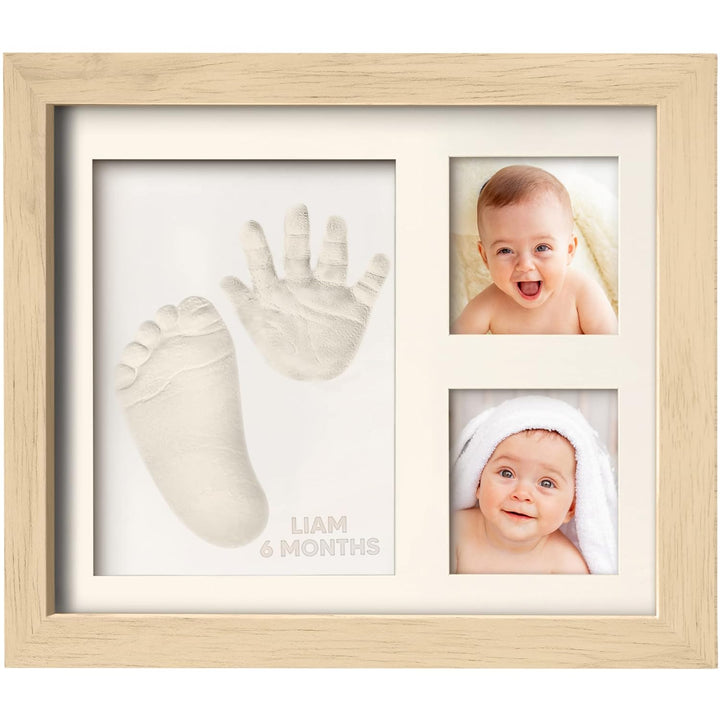 Baby Hand and Footprint Kit - Quick Dry Clay Baby Footprint Kit, Newborn Keepsake, Nursery Picture Frame for Boys, Girls, Personalized Gifts for Shower & Registry, New Mom Gift (Alpine White)