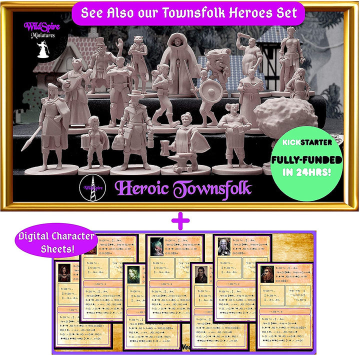 Hero, Player-Character, NPC DND Miniatures, 28Mm32Mm Unpainted D&D Minis Dungeons & Dragons Figures D D Bulk Pathfinder Fantasy Tabletop Fantasy Minis Set