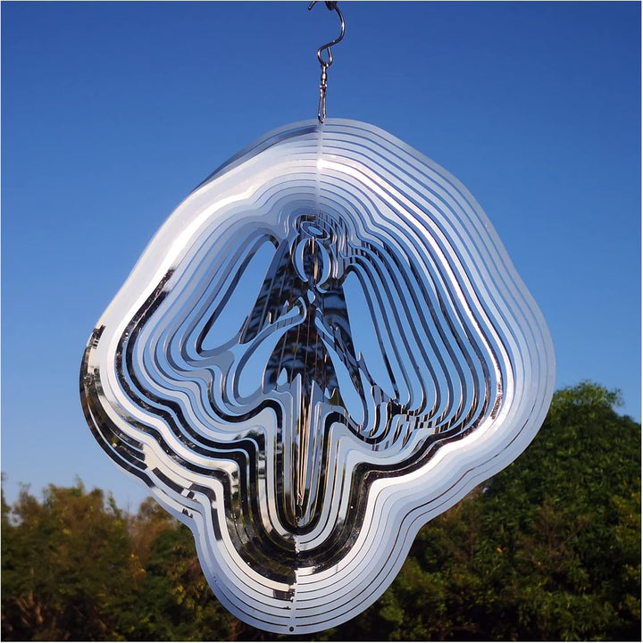 Stainless Steel Reflective Wind Spinners Outdoor Garden Decor,Sparkly Wind Spinner Bird Devices Deterrent to Scare Birds Away from Yard Patio Farm,Metal Heart Wind Spinners Gifts for Mom, Women