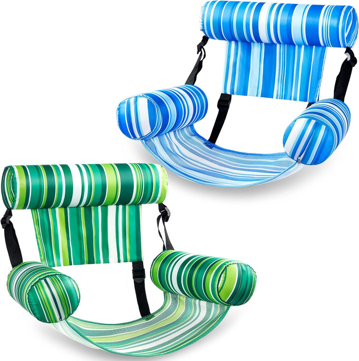 Inflatable Pool Floats Adult,2 Packs Floating Lounge Chairs,Blow up Pool Noodles for Adult Heavy Duty,Floating Chair for Party Summer Water Beach Lake Fun