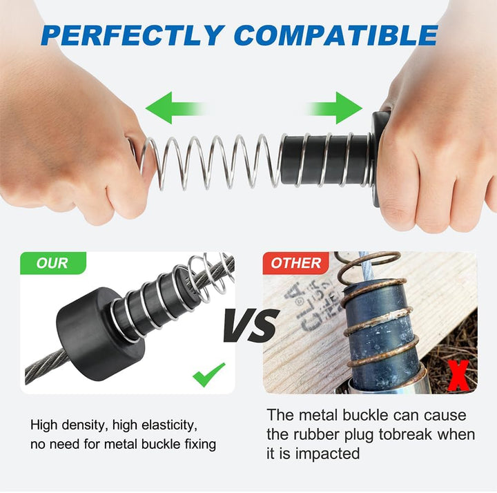 Zipline Spring Brake, 13.1Ft Extra Long Heavy Duty Stainless Steel Zipline Brake Stopper, Zip Line Kit for Backyard Zipline Spring for 3/16 1/4 5/16 3/8 Inch Cable