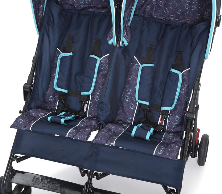 LX Side by Side Stroller - with Recline, Storage & Compact Fold, Night Sky