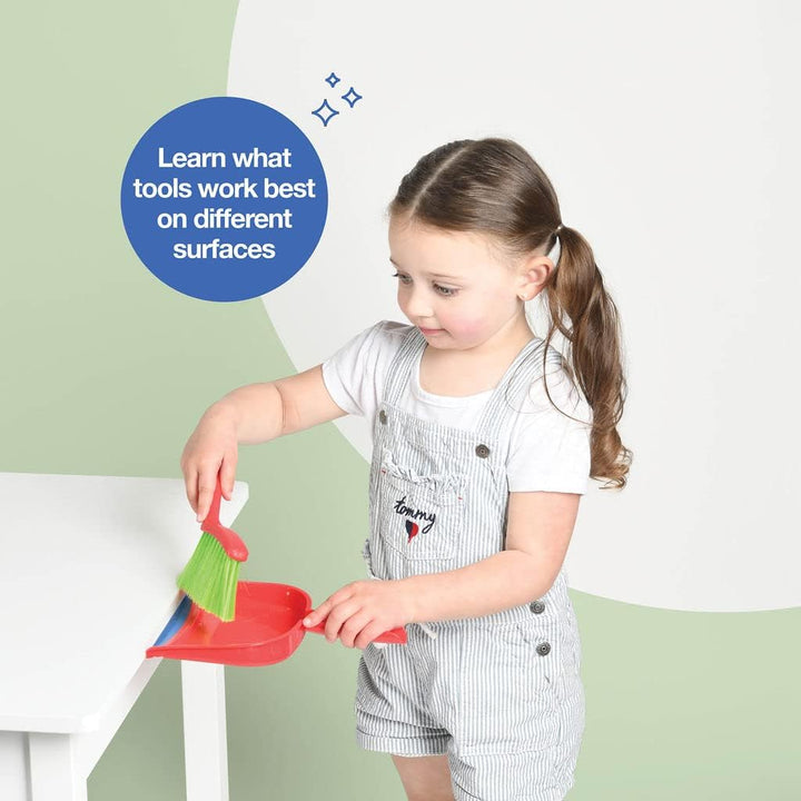 Kids Cleaning Set 4 Piece - Toy Cleaning Set Includes Broom, Mop, Brush, Dust Pan - Toy Kitchen Toddler Set Is a Great Toy Gift for Boys & Girls
