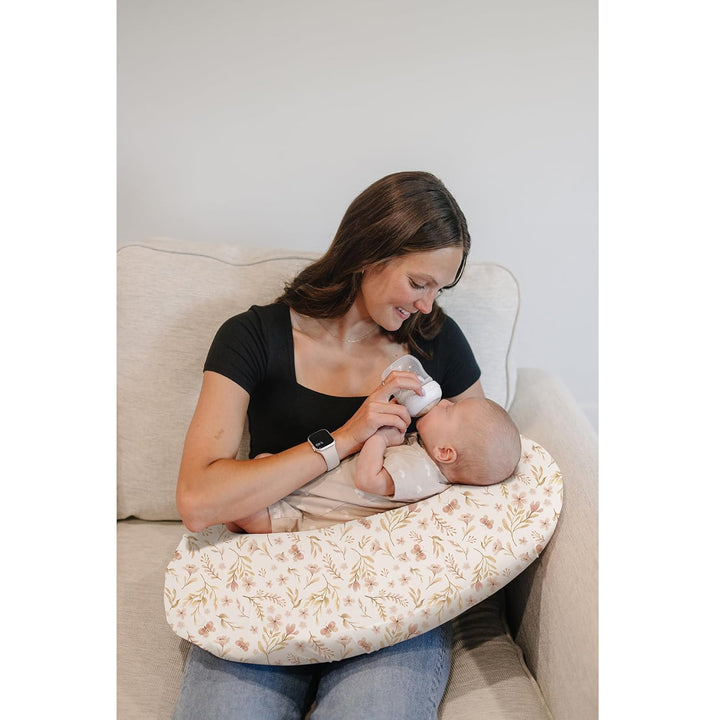 2 Pack Nursing Pillow Covers, Stretchy and Soft Nursing Cover for Breastfeeding, Pillow Slipcover for Baby Girls Boys Newborn (Pink Spring, Pink)