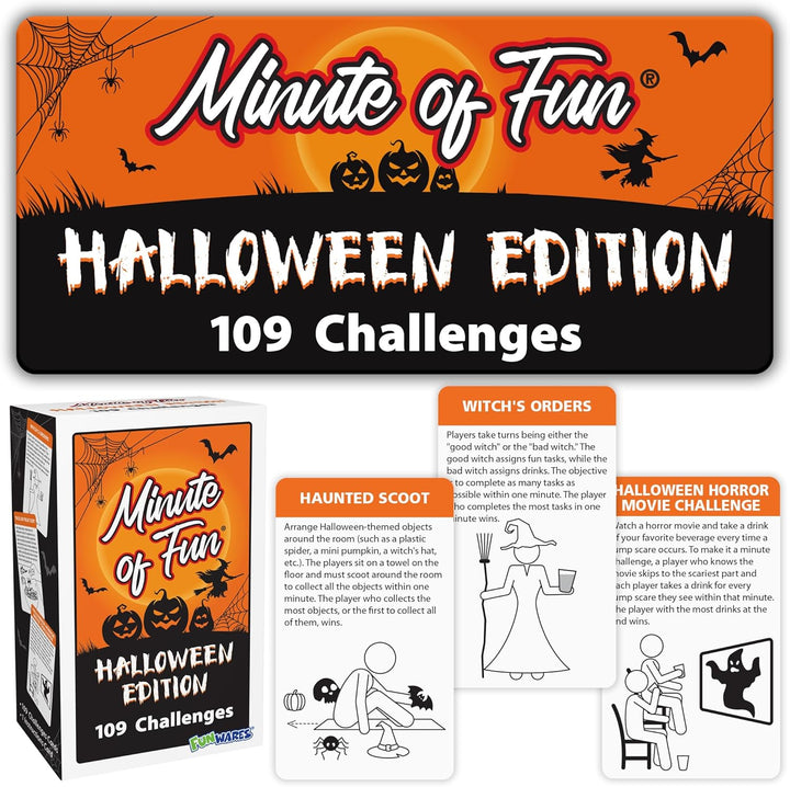 Minute of Fun Game - Minute to Win It Games for Kids, Adults, Teens, Families, Game Night, Gift for Home, Birthdays, or Travel. 2-12 Players! Original - 237 Challenges
