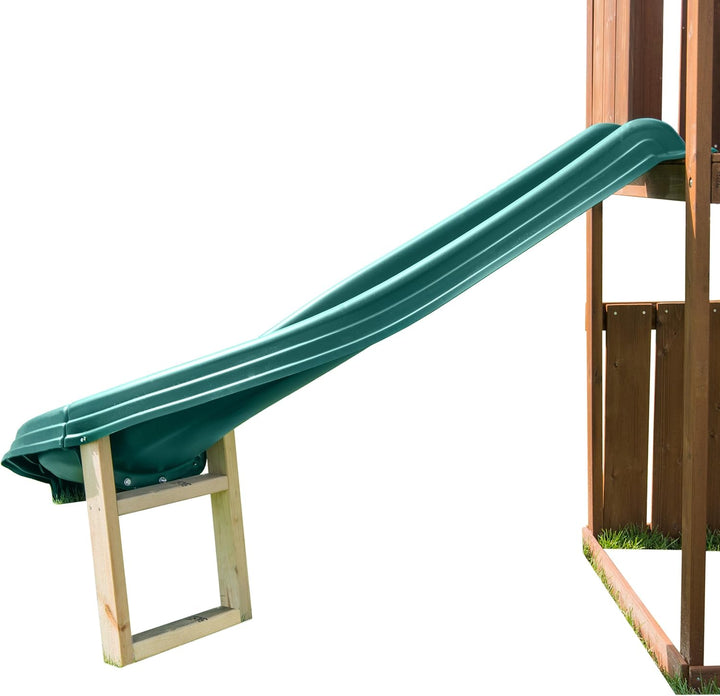 WS 8338 Side Winder Curved Plastic Slide for 4' Decks with Safety Handles, Green
