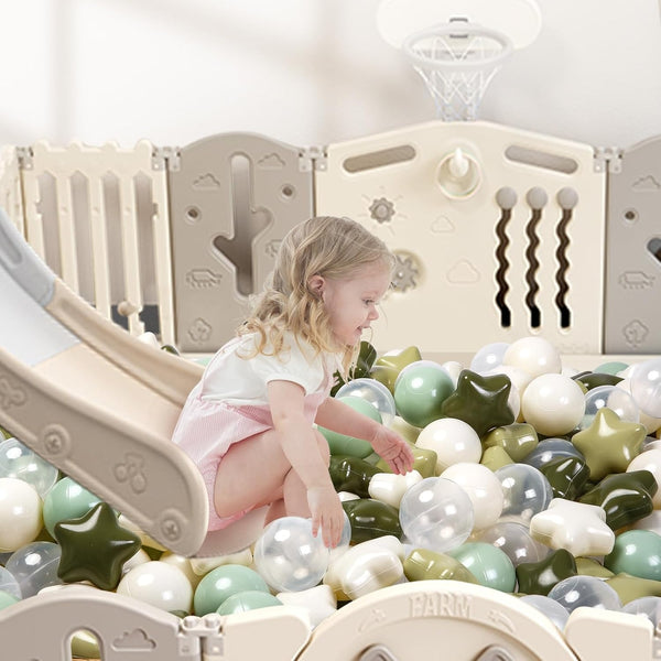 Ball Pit Balls for Toddlers Phthalate-Free Bpa-Free Non-Toxic Crush Proof Soft Plastic Play Balls Baby Kids Shape Tent Pool Playhouse Playpen Party Decor,Coffee Brown Beige,100Pcs
