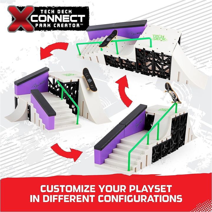 , Nyjah Skatepark X-Connect Park Creator, Massive Customizable Skatepark Ramp Set with Exclusive Fingerboard, Kids Toy for Ages 6 and Up