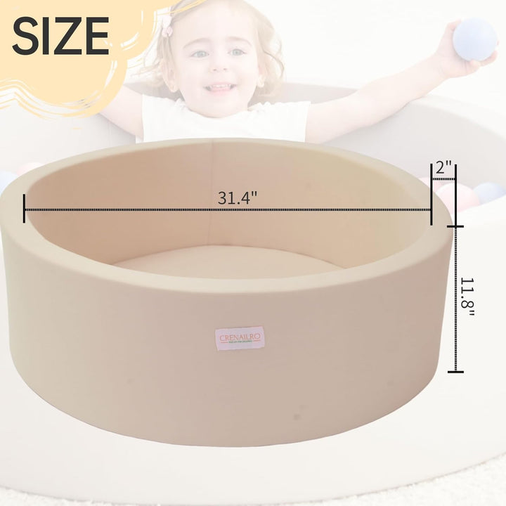 Foam Ball Pit for Toddlers, 35 Inch Baby Ball Pit Soft round and Easy to Set or Clean, Baby Playpen Ball Pool Is Ideal Gift for Kids-Balls NOT Included