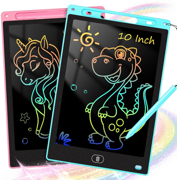 ® 2 Pack 10 Inch LCD Writing Tablet for Kids, Electronic Drawing Pad and Doodle Board for Ages 3-8, Birthday and Christmas Gifts for Boys and Girls,Back to School Gift Drawing Board (Pink & Blue)