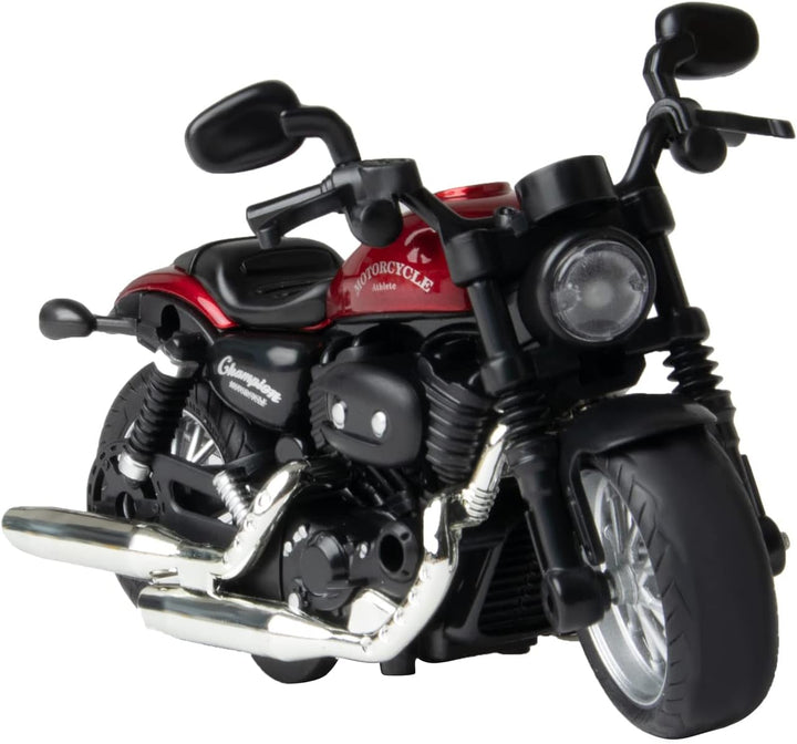 Die Cast Toy Motorcycle,Pull Back Motorcycle with Sounds and Lights 1:14 Friction Powered Kids Toy Cars,Motorcycle Toys Gift for Boys or Girls over 3 Years Old Birthday Christmas (Black)