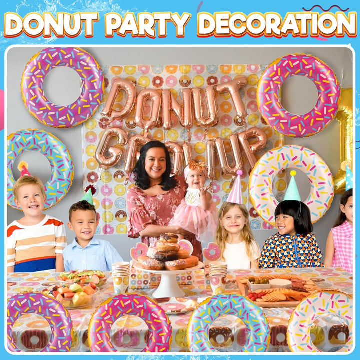 Inflatable Donuts - (Pack of 4) 24 Inch Donut Pool Float for Kids Ages 2-6 Pool Tube, Assorted Swim Rings with Sprinkles for Pool Floaties, Party Decorations