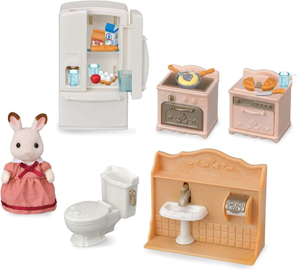 Playful Starter Furniture Set - Toy Dollhouse Furniture and Accessories Set with Collectible Figure Included