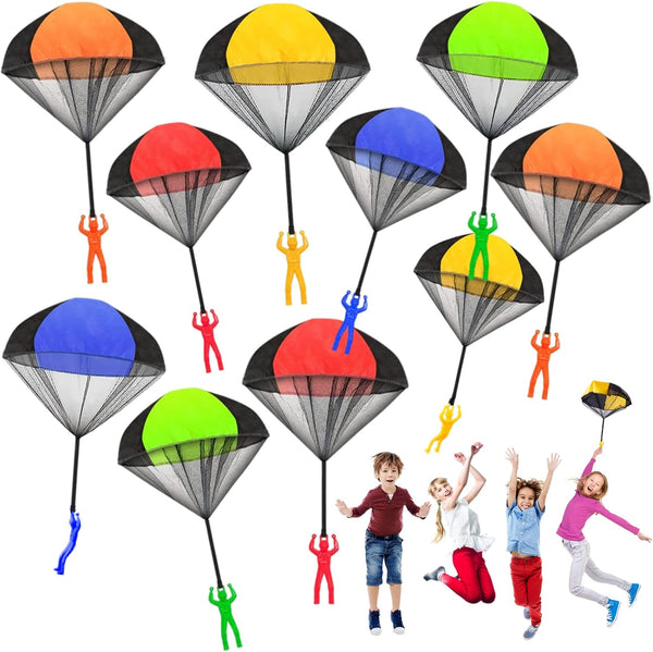 10 Pack Parachute Toy,Tangle Free Throwing Toy Parachute,Outdoor Toss It up Flying Toys for Kids,Gifts(5 Colors)