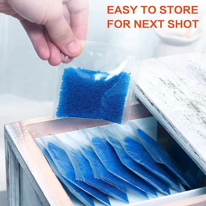 Gel Blaster Ammo - 50,000 Rounds 7-8 Mm (5 Packs) - Gel Splatter Bullets for Electric Orby Blaster Gun - Orby Gun Ammo Refill for Teenagers and Adults - Premium Gift Packaging - Blue