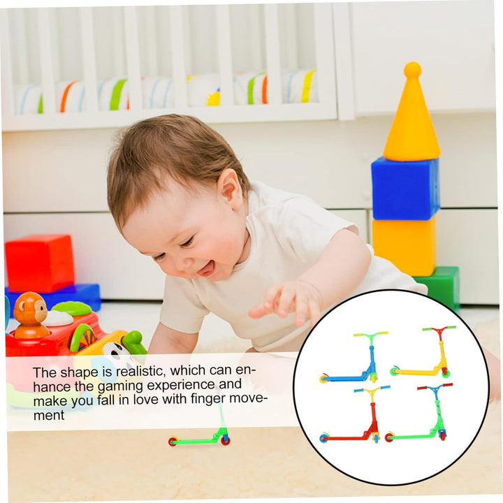 4Pcs Mini Scooters Set Educational Tiny Scooters for Boys and Girls Portable Fingertip Toys for Room Decoration and Playtime Fun