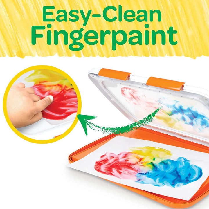 Mess Free Finger Painting Station, Washable Finger Paint for Toddlers, Arts & Crafts Set, Sensory Activity, Art Travel Toy, Gift for Toddlers, 1+