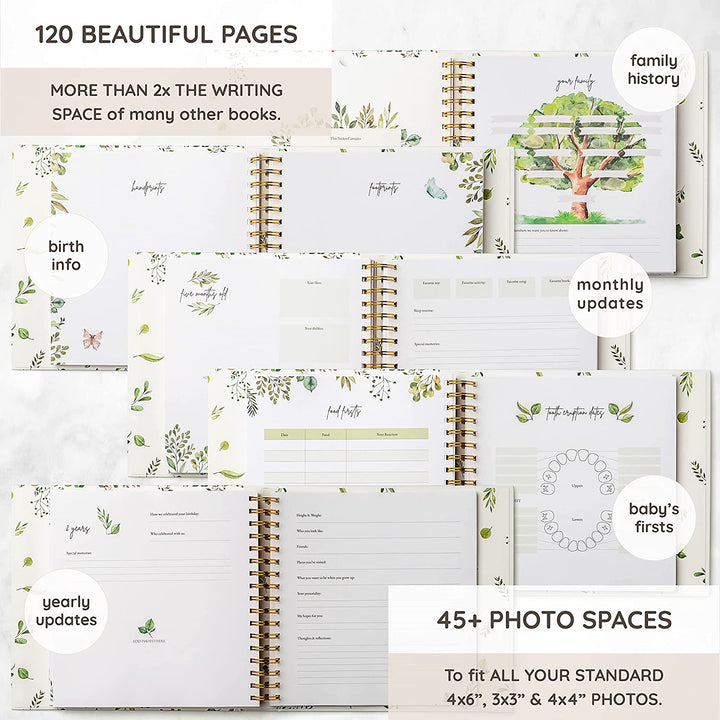 Keepsake Memory Book for Baby Boy or Girl Timeless First 5 Year Baby Book a Milestone Book to Record Every Event from Birth to Age 5 Gender Neutral Journal Scrapbook Photo Album