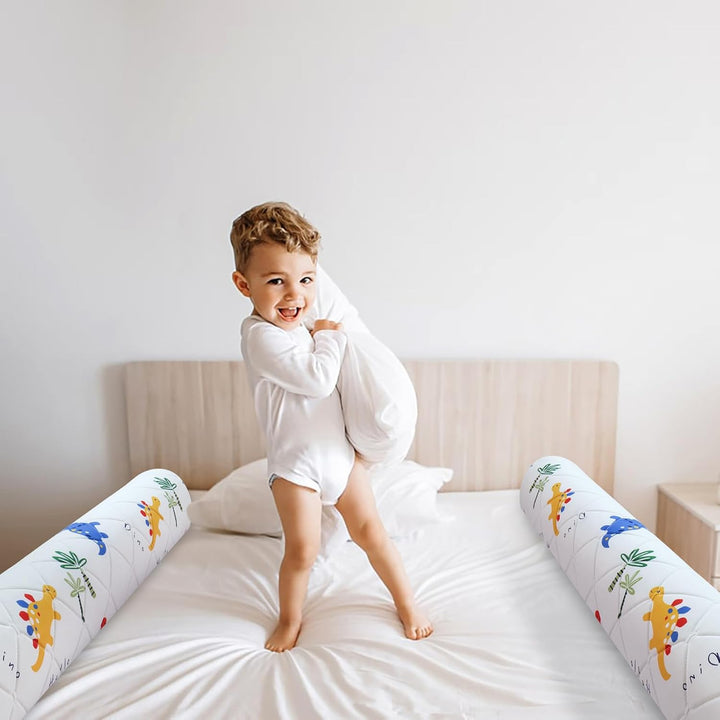 2-Pack Premium Foam Bed Bumpers for Toddler, Non-Slip Bed Rails for Toddlers for Twin, Queen, King Beds, Machine Washable Bumpers Cover for Easy Care（Size: 52" X 7" X 5"）