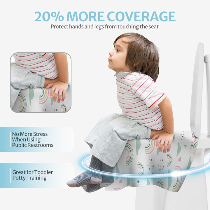 20 Pcs Toilet Seat Covers Disposable for Toddlers & Adults, Extra Large Waterproof, Portable Package for Travel, Kids Potty Training