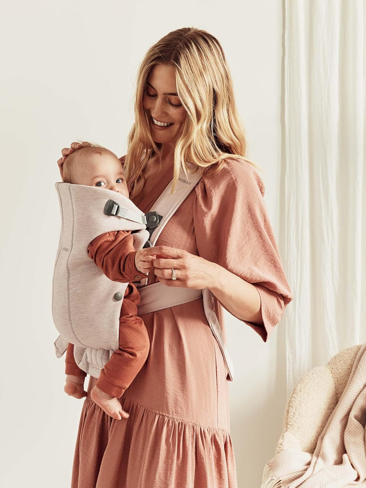 Baby Carrier Mini, 3D Jersey, Light Beige | Newborn Carrier (7-25 Lbs), Ergonomic, Easy-To-Use