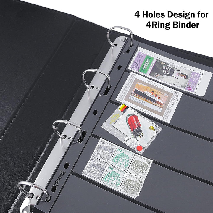 Stamp Collection Inserts - Collector Stamp Album 12 Sheets with 4 Mixed Sizes for Stamp Collection Binder Kit IS01MX112