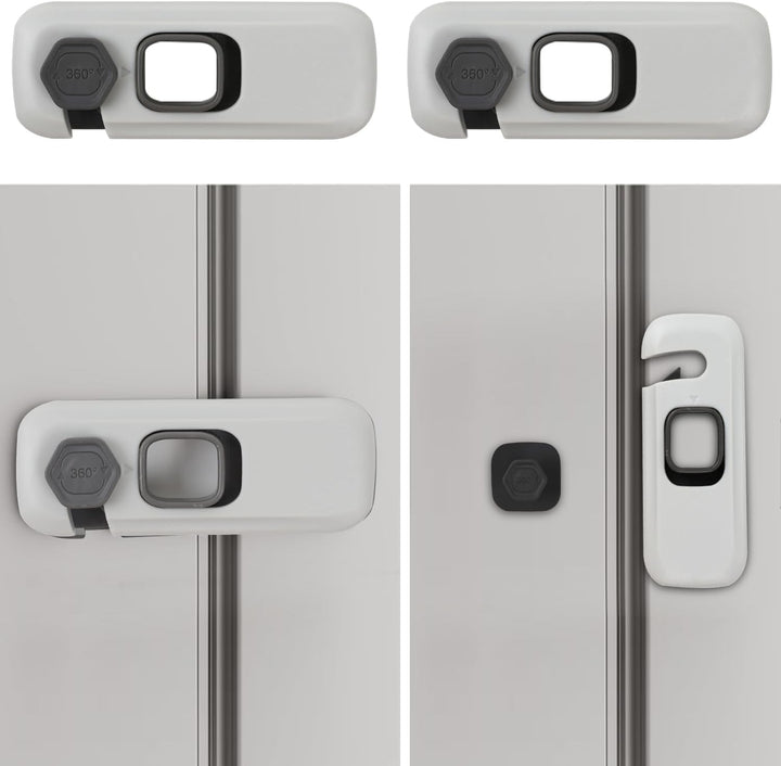 2Pack Child Proof Refrigerator Lock,Fridge Locks for Kids with Sticky Adhesive Pads,Baby Safety Locks for Fridges, Cabinets, Drawers, Double Doors and More (2 Pack)