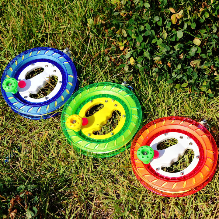 Kite Reel and String Spool, 8Inches Dia with 1000Ft Kite Line, Winder with Lock and Connector for Kids & Adults (Blue)