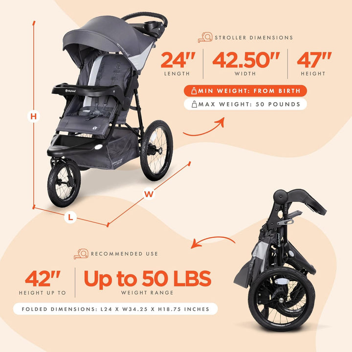Expedition® Zero Flat Jogger with LED Lights, Dash Grey