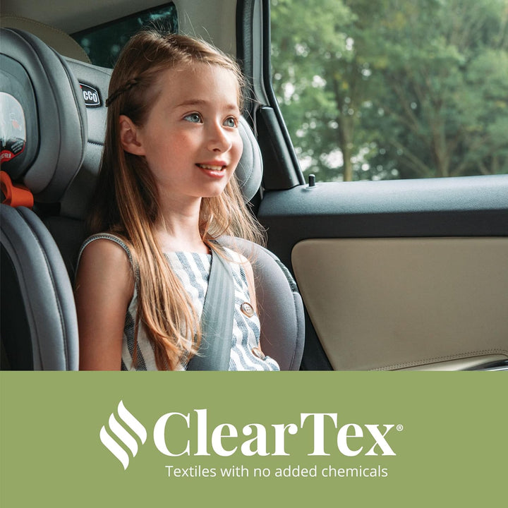 Kidfit Cleartex plus 2-In-1 Belt-Positioning Booster Car Seat, Backless and High Back Booster Seat, for Children Aged 4 Years and up and 40-100 Lbs. | Obsidian/Black