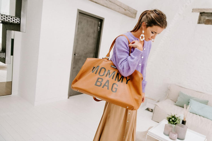 the Original Mommy Bag, Large Baby Diaper Bag, Mommy Hospital Bag, Leatherlook Brown
