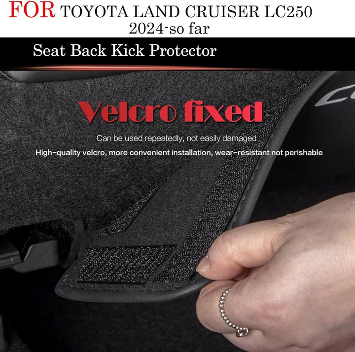 2Pcs Seat Back Kick Protector for Toyot-A 2024 2025 Land Cruiser 1958 250 Prado Lc250 Internal Anti-Kick Decorative Panel Velcro Fixed Accessories (Seat Guard)