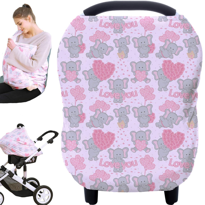 Car Seat Canopy Breastfeeding Cover - Multi Use Baby Stroller and Carseat Cover, Breastfeeding Covers, Boys and Girls Shower Gifts (Classical Arrows)