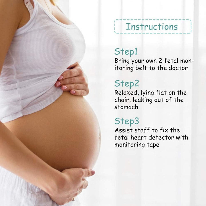 2Pcs Fetal Heartbeat Monitoring Belt, Soft Thickened Baby Heartbeat Monitoring Bandage for Pregnancy Women, 6 X 130Cm