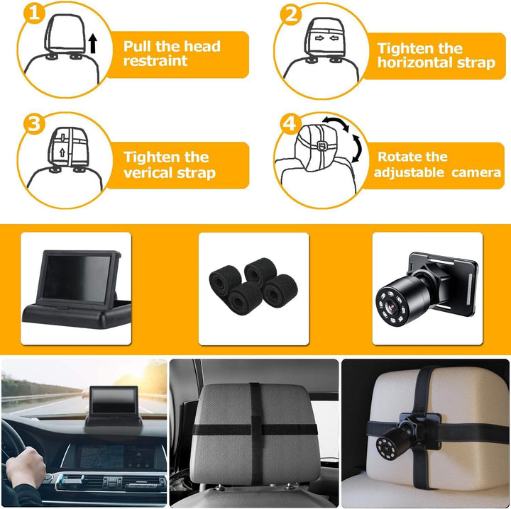 Baby Car Mirror, View Infant in Rear Facing Seat with Wide Crystal Clear View,360° Rotation Plug and Play Easy Install Baby Car Monitor 1080P