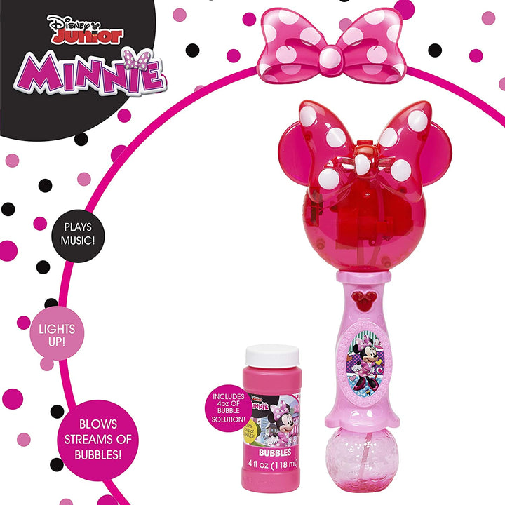 Disney Minnie Mouse Light and Sound Musical Bubble Wand, Includes Bubble Solution, Plastic, Multi (2051)