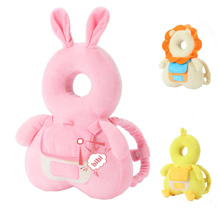 Baby Head Protector Backpack with Squeaker, Knee Pads, Anti-Slip Socks, Yellow Lion Sets