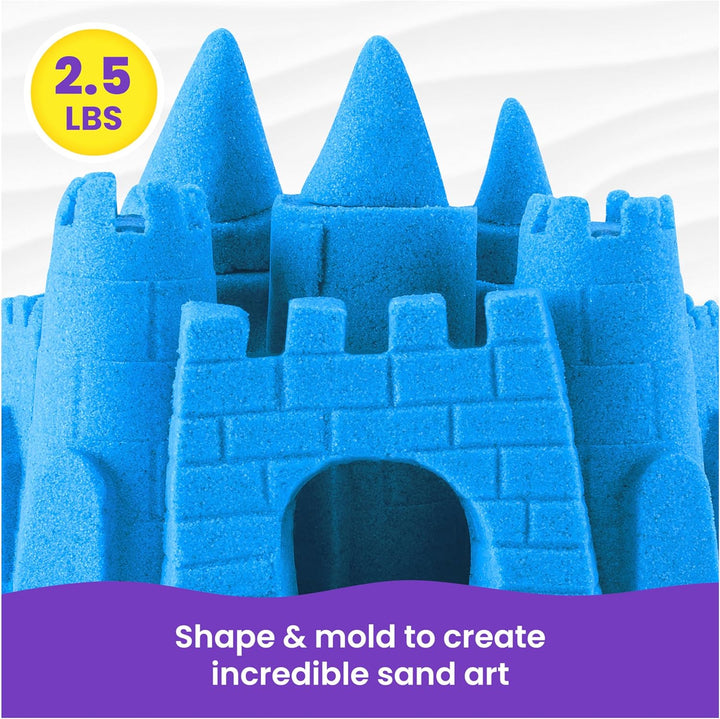 , 2.5Lbs Blue Play Sand, Moldable Sensory Toys for Kids, Resealable Bag (Packaging May Vary), for Ages 3 and Up