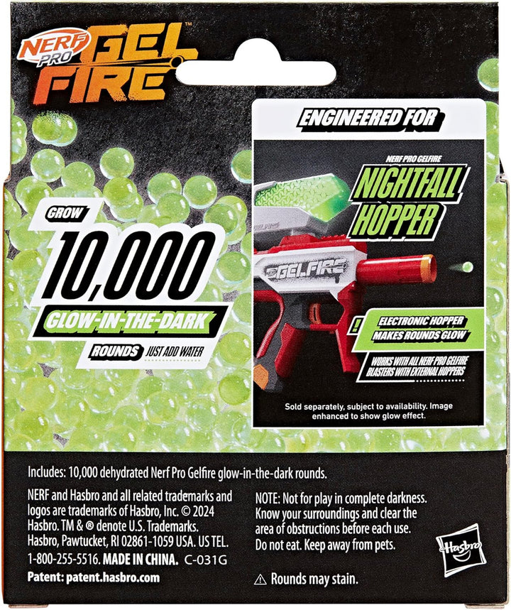 Pro Gelfire Rounds, 10,000 Glow in the Dark Gelfire Rounds, for  Pro Gelfire Blasters, Outdoor Games, Ages 14 & Up