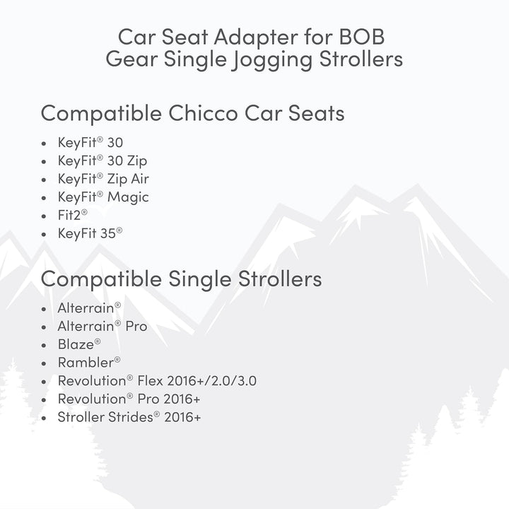 Single Jogging Stroller Adapter for Chicco Infant Car Seats