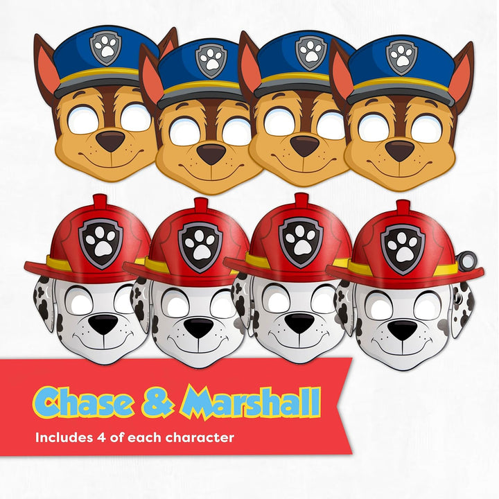 Paw Patrol Masks for Kids Birthday Party Favors and Decorations with Buttons - 16 Pack