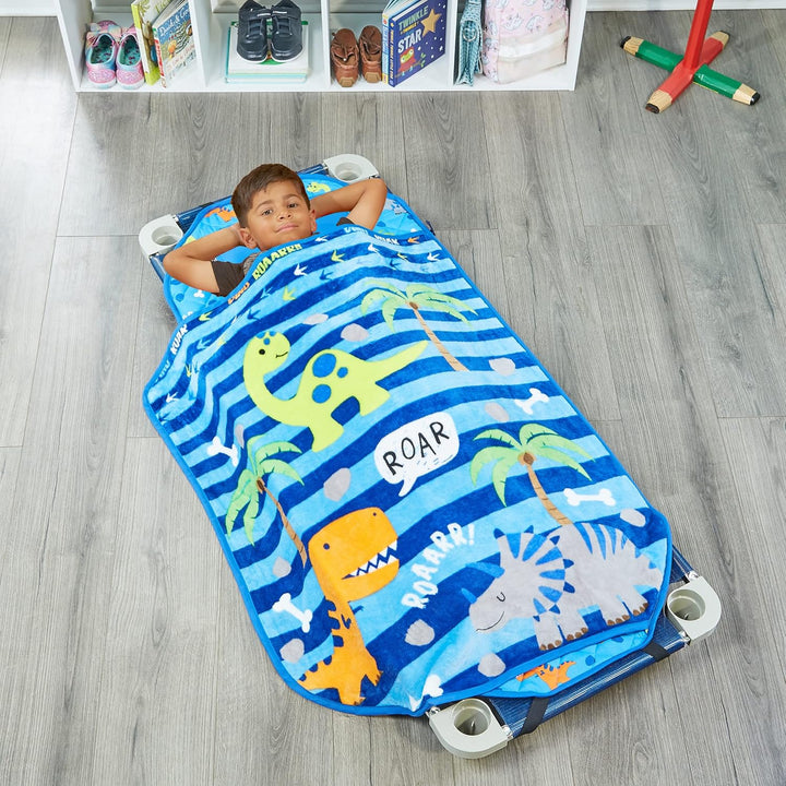 Toddler Nap Mat with Removable Pillow -Underwater Mermaids- Carry Handle with Fastening Straps Closure, Rollup Design, Soft Microfiber for Preschool, Daycare Sleeping Bag, Ages 2-6 Years