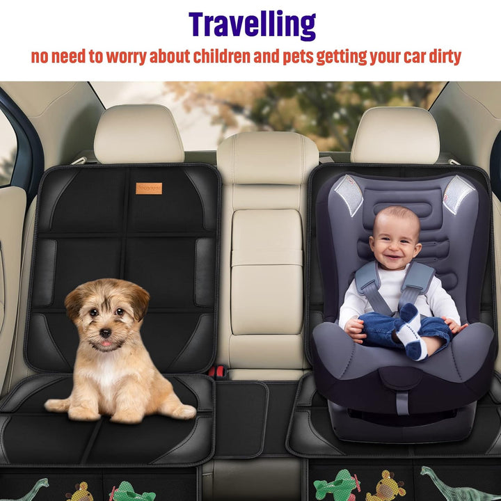 Car Seat Protector, 2 Pack of Seat Protectors, Thickest Padded 600D Fabric Padding, Waterproof, Durable, anti Slip Backing, Child Seat Protection, Suitable for Babies, Toddlers, Children