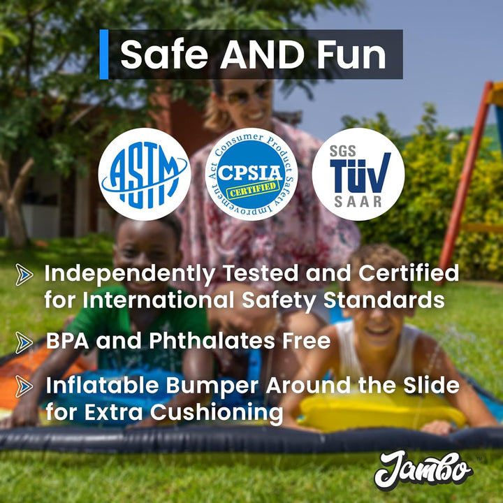 XL Premium 20Ft Slip Splash and Slide with 2 Bodyboards, Heavy Duty Water Slide with Advanced 3-Way Water Sprinkler System, Backyard Waterslide, Splash Mat, Outdoor Water Toys N Slides for Kids
