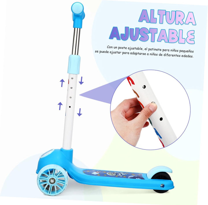 Three Wheeled Scooter Height Adjustable Portable Scooter for Stylish and Lightweight Outdoor for Ages