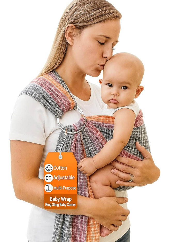 Ring Sling Baby Carrier for Infants and Toddlers - Beautiful, 100% Soft Cotton Baby Wraps Carrier for Babies 8-35 Lbs - Perfect Baby Shower Gifts Moms and Dads - Nursing Cover (Midnight)