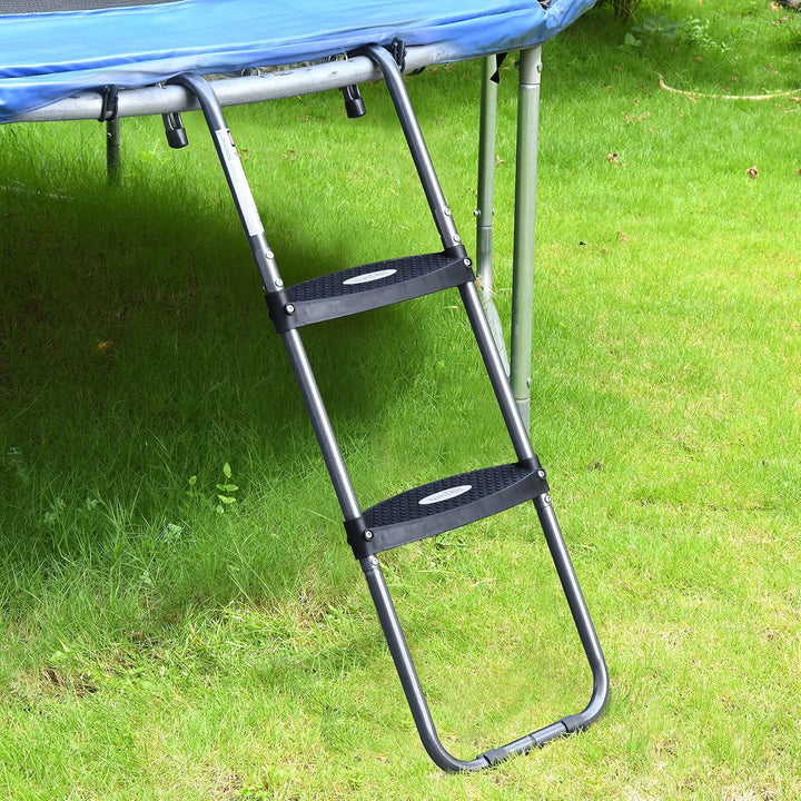 Trampoline Ladder with Horizontal and Wide Steps, Universal Hook, UV Treated Steel, 220 Lbs Capacity Trampoline Accessories for Children Kids