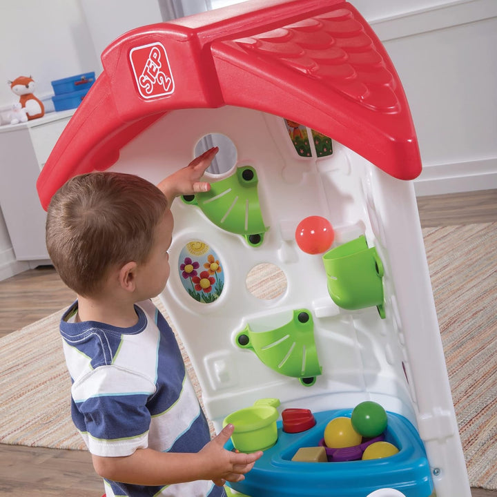 Toddler Corner House, Kids Playhouse, Indoor/Outdoor Playset, Play Gym with Kitchenette, Includes 15 Piece Toy Accessories, Made of Durable Plastic, for Toddlers 1+ Years Old