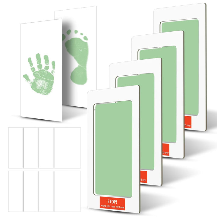 14 Pcs Paw Print Kit for Dogs No Mess Ink Pad Pet Memorial Newborn Footprint Impression Kit for Pets 4 Inkless Pads with 10 Blank Cards(3 X 5 Inch, Orange, Pink, Light Green, Light Blue)